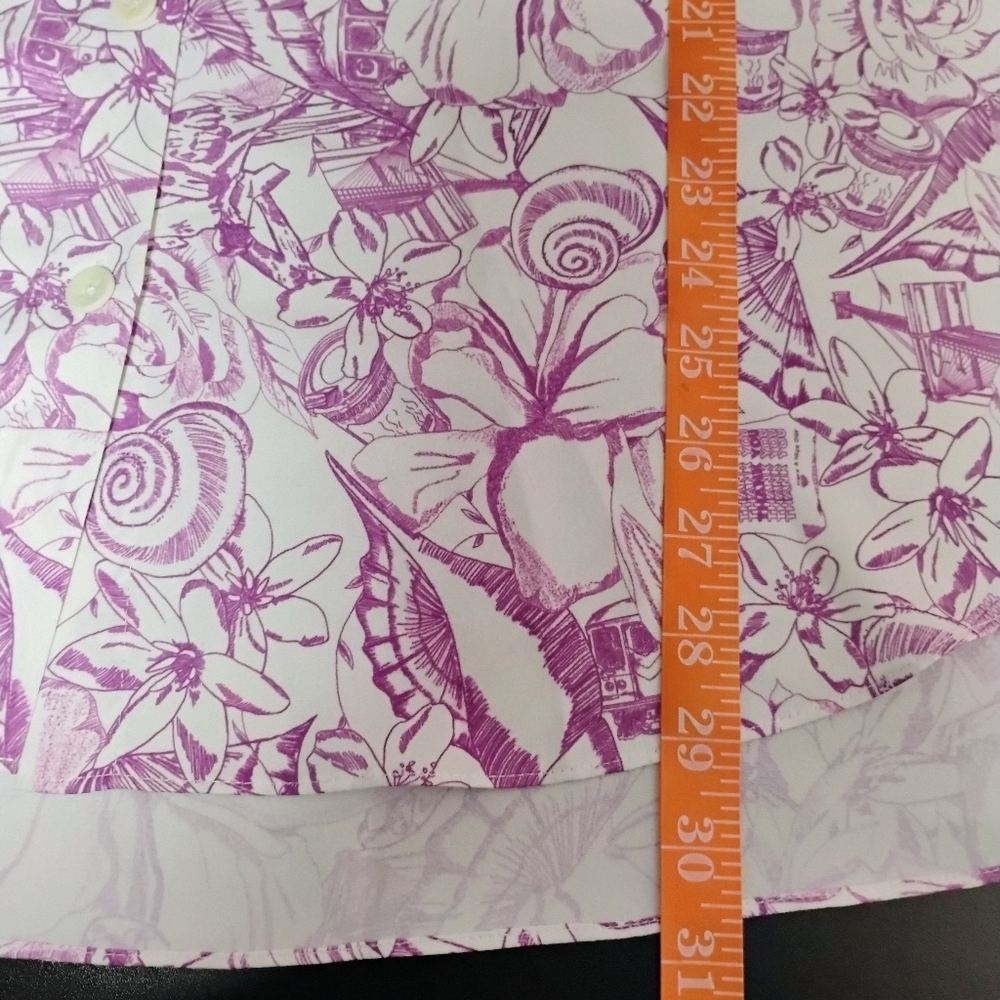 TIBI Purple Floral Button Down Shirt Large - Picture 9 of 14